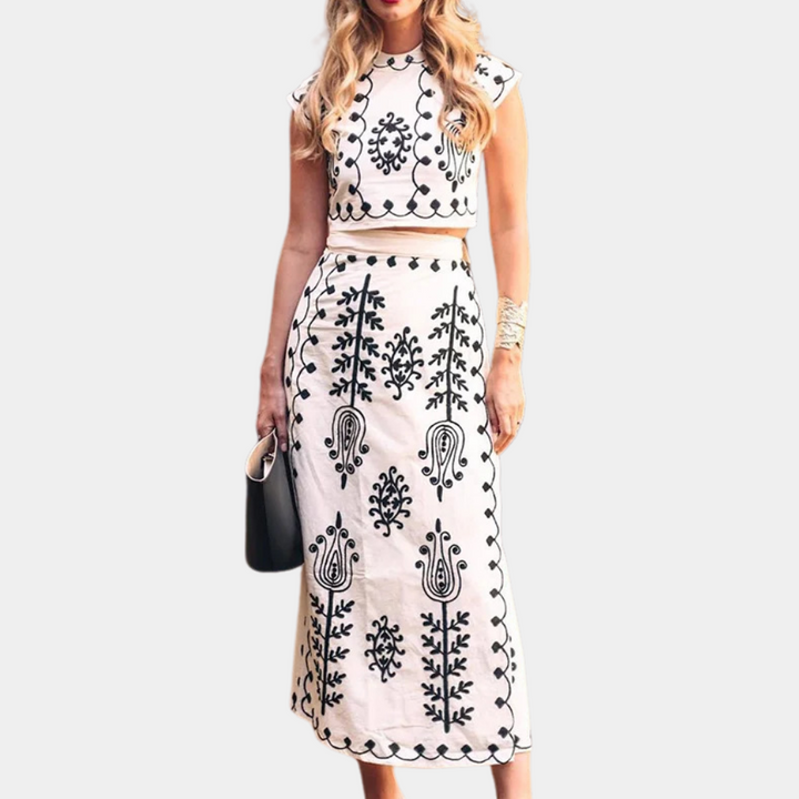 Karin - Elegante 2-delige Damenset met Trendy Print