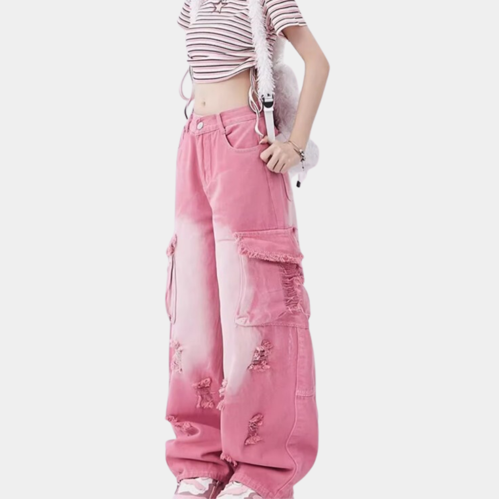 Rina - Trendy Baggy Cargo Jeans voor Dames