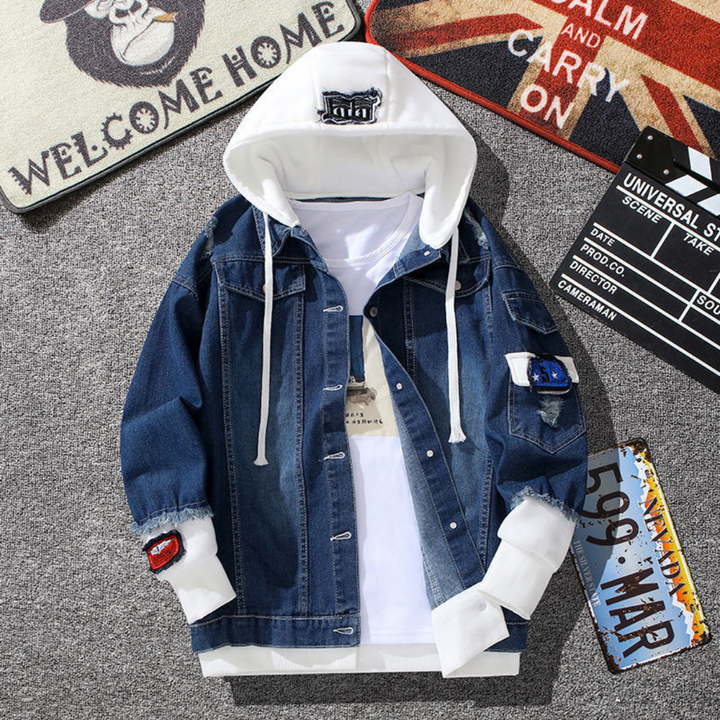Quentin - Trendy Heren Spijkerjack met Capuchon
