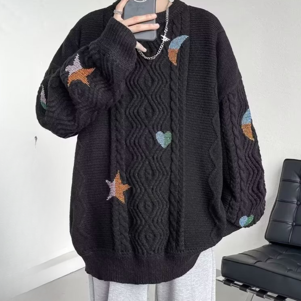 Vadislav - Heren modieuze oversized gebreide trui