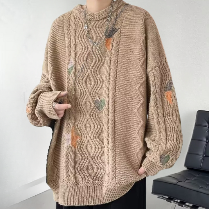 Vadislav - Heren modieuze oversized gebreide trui