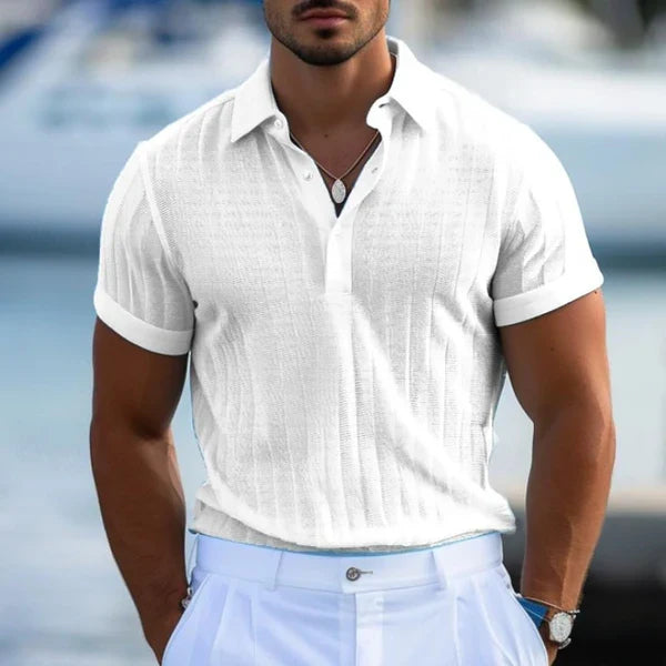 Mannen | Zomerse poloshirt met rechte pasvorm en korte mouwen
