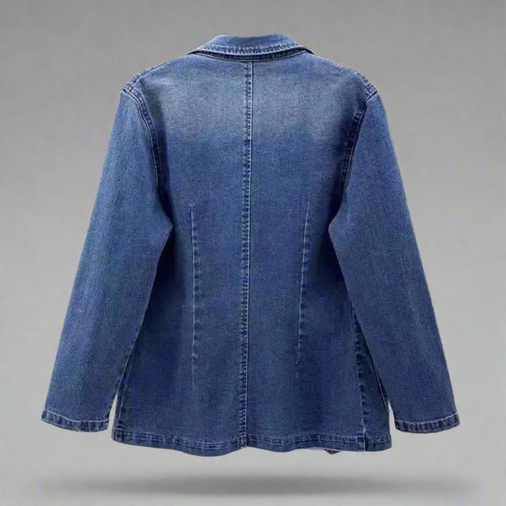 Vrouwen | Jeansblazer met knoopsluiting en rechte pasvorm