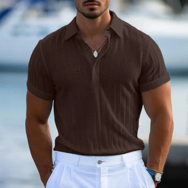 Mannen | Zomerse poloshirt met rechte pasvorm en korte mouwen