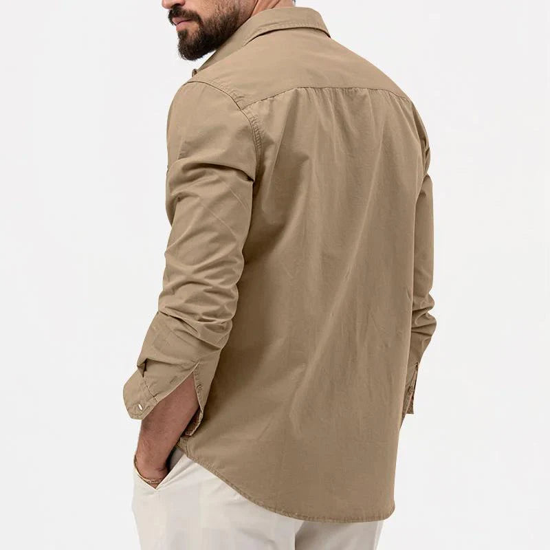 Mannen | Cargo-shirt met borstzakken en rechte pasvorm