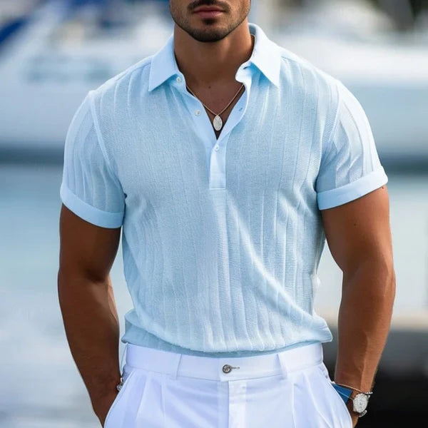 Mannen | Zomerse poloshirt met rechte pasvorm en korte mouwen